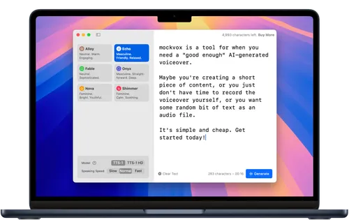 mockvox app running on mac